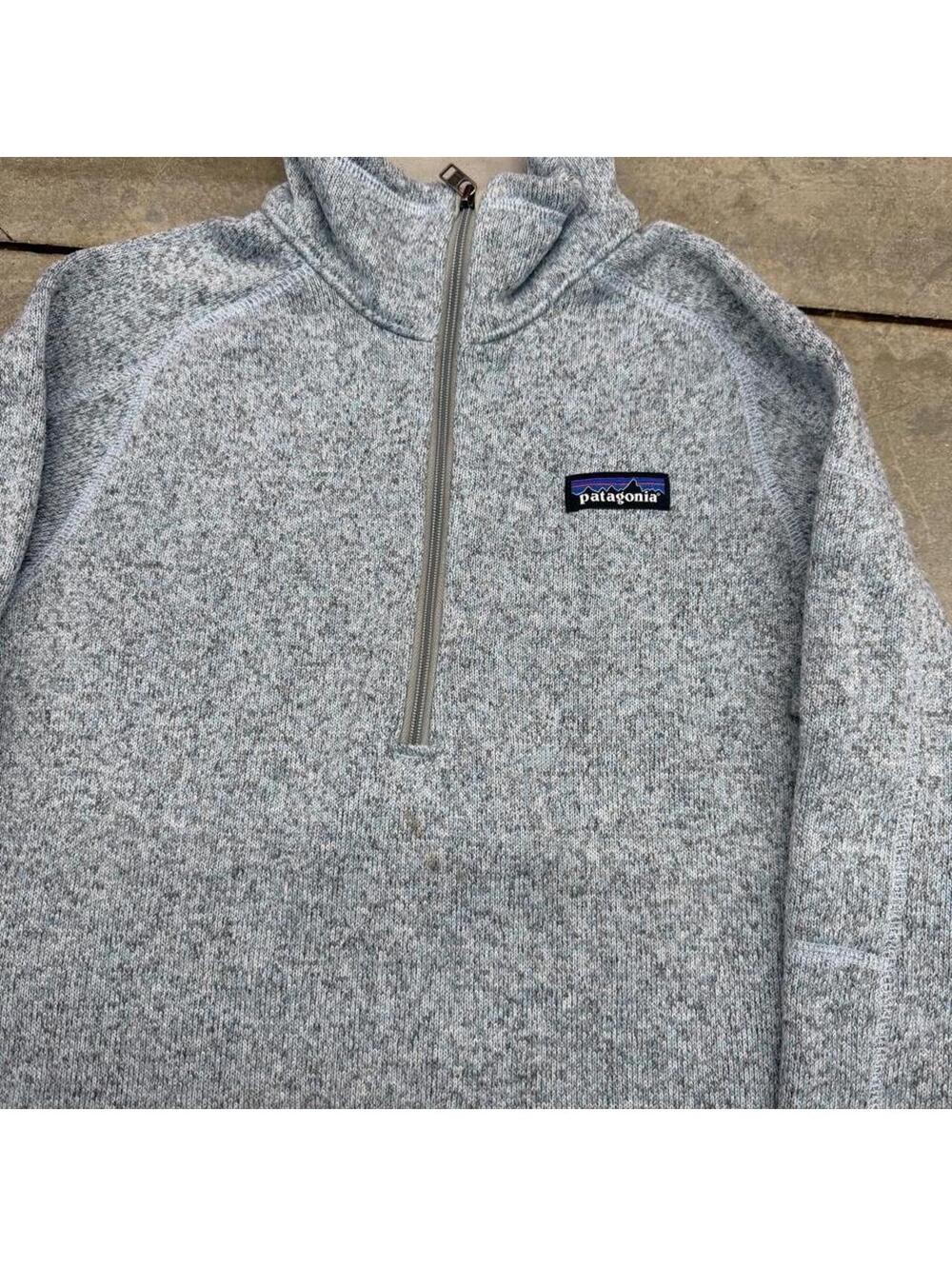 vintage patagonia better sweater light blue quarter zip fleece jacket WOMENS - Picture 2 of 4